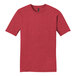A District red heathered t-shirt with a black tag.