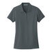 A graphite short sleeve Port Authority women's polo shirt.