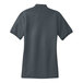 A back view of a Port Authority women's steel gray short sleeve polo shirt with a collar.