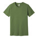 A Bella + Canvas unisex heather green t-shirt.