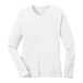 A white Port & Company women's long sleeve t-shirt.