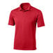 A red Sport-Tek polo shirt with a collar.