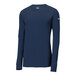 A Nike College Navy long sleeve Dri-FIT T-shirt with a crew neck.