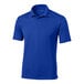 A medium unisex Sport-Tek blue short sleeve polo shirt with a collar.