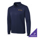 A navy Sport-Tek long sleeve polo with gold embroidery.
