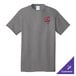 A Port & Company medium gray unisex cotton t-shirt with a logo on it.