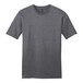 A District heathered charcoal short sleeve t-shirt with a black collar.
