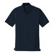 A Port Authority navy blue short sleeve polo shirt.