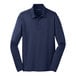 A navy Port Authority long sleeve polo shirt.