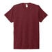 A red tri-blend t-shirt with a white collar.