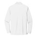 A white rectangular object with the back of a white Port Authority long sleeve polo shirt.