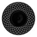 A black and white Libbey Samira porcelain plate with a patterned rim.