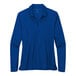 A blue Nike Dri-Fit long sleeve polo shirt.