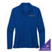 A blue Nike women's long sleeve polo shirt.