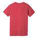 A heather red Bella + Canvas customizable t-shirt with a small logo on the front.