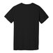 The back of a black Bella + Canvas customizable short sleeve T-shirt with white text.
