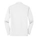 A white Port Authority long sleeve polo shirt.