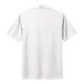 A back view of a white Nike polo shirt with a collar.