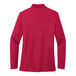 A red Port Authority long sleeve polo shirt for women.