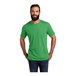 A man with a beard wearing a green AllMade short sleeve t-shirt.