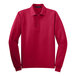 A red Port Authority® long sleeve polo shirt.
