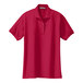 A red Port Authority women's short sleeve polo shirt.