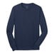 A Port & Company unisex long sleeve T-shirt in navy.