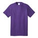 A purple Port & Company t-shirt with a white label.
