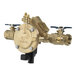A close-up of a Watts brass Reduced Pressure Zone Assembly valve.