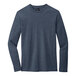 A District heathered navy long sleeve T-shirt in a soft cotton blend.