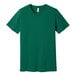 A Bella + Canvas heather grass green t-shirt.