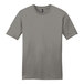 A District unisex gray short sleeve T-shirt with a black collar.
