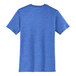 A blue District t-shirt with a white logo on the back.