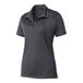 A Sport-Tek women's grey polo shirt with a collar.