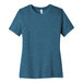 A medium Bella + Canvas women's heather deep teal customizable short sleeve t-shirt.