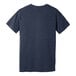 A customizable heather midnight navy Bella + Canvas t-shirt with a white logo on the back.