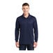 An extra large unisex Sport-Tek navy blue long sleeve polo shirt.