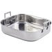 Bon Chef 60010CLDHF Cucina 10 Qt. Hammered Finish Stainless Steel Rotisserie Pan with Handles and Induction Bottom - 16 3/8 inch x 14 1/16 inch x 4 inch