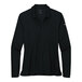 A black Nike long sleeve polo shirt.
