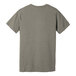 The back of a heather grey Bella + Canvas customizable t-shirt.