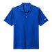 A blue Nike polo shirt with a white Nike logo on the sleeve.