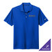 A Nike Dri-FIT royal blue polo shirt with a white Swoosh on it.