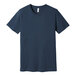 A heather navy Bella + Canvas customizable t-shirt.