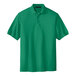 A Port Authority® Kelly green silk touch pique polo shirt.