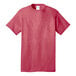 A Port & Company heather red t-shirt.