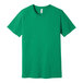A heather kelly green Bella + Canvas unisex short sleeve t-shirt.