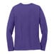 A Port & Company women's long sleeve purple shirt.