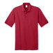 A red Port & Company short sleeve polo shirt.