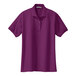 A Port Authority deep berry short sleeve polo shirt.