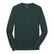 A Port & Company unisex dark green long sleeve T-shirt.